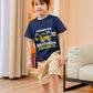 Funnycokid Big Brother Shirt 4T 3T Bulldozers Construction Digging It Boys Promoted To Big Brother T-Shirt For Toddler Blue Size