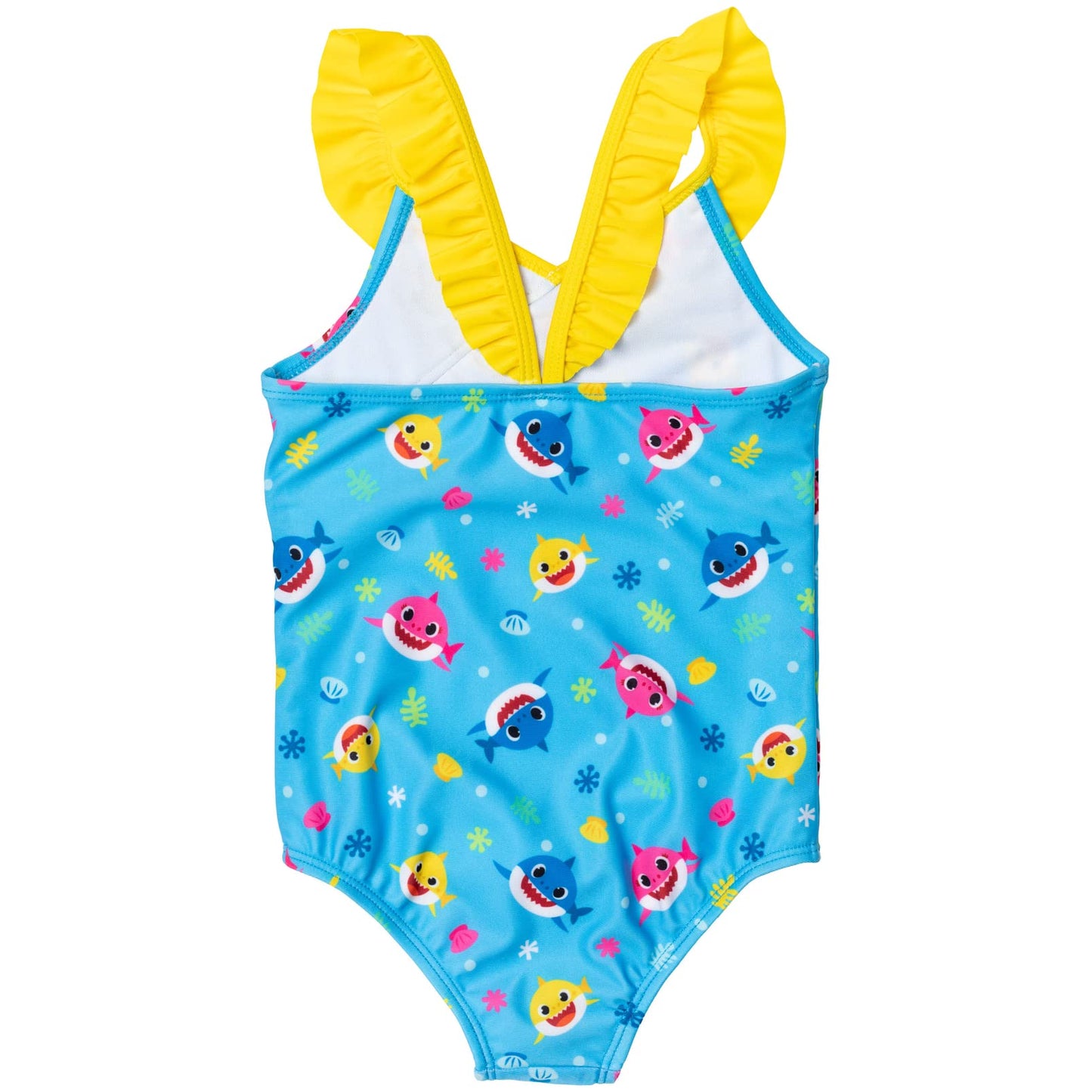 Baby Shark Toddler, Baby-Girls Swimwear Crossover One Piece Bathing Suit, 2T, Blue