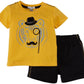 Petit Lem Sophisti Cat 2 Piece Short Set (Baby) - Yellow-6 Months
