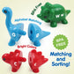GKDOMS Alphabet Dinosaurs Matching Letters Toy, 26 PCS Double-Sided ABC Dinosaur with Uppercase Lowercase, Match and Snap Fine M