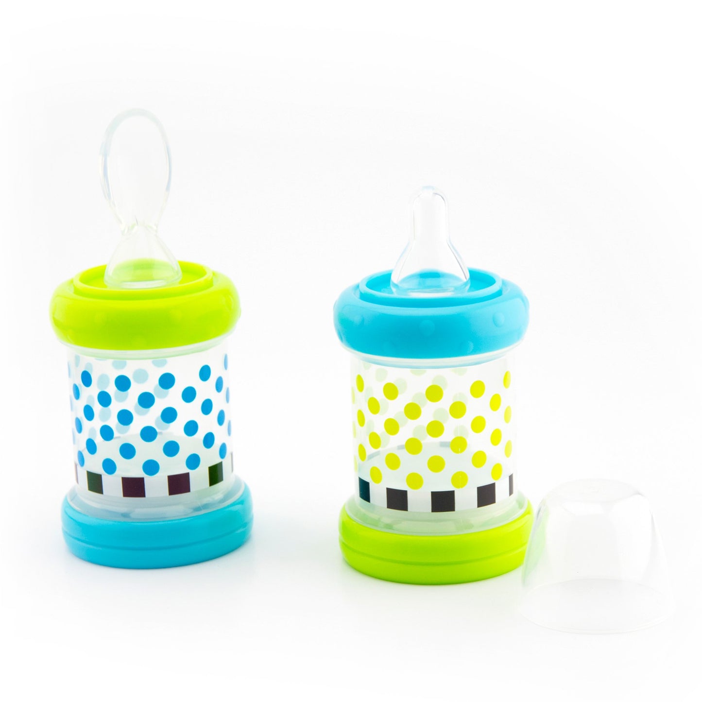 Sassy Baby Food Nurser - 4+ Months Set Of 2- 4Oz 100% Silicone Nipple And Spoon Bpa-Free