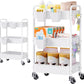Diaper Cart Organizer with Wheels, 3 Tier Rolling Bedside Cart for Baby Essentials, Baby Organizers and Storage Diaper Caddy Car