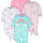 Gerber Baby Girls 4 Pack Sleep 'N Play Footie Cloudy 3-6 Months