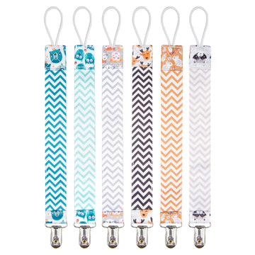 Babygoal Pacifier Clips, 6 Pack Pacifier Holder For Boys And Girls Fits Most Pacifier Styles &Teething Toys Pacifier Clips For B