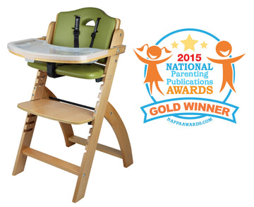 Abiie Beyond Junior Wooden High Chair With Tray - Convertible Baby Highchair - Adjustable High Chair For Babies/Toddlers/6 Month