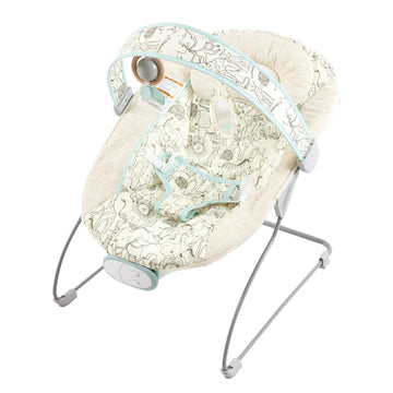 Otrolepota Baby Bouncer, Infants Bouncy Seat with Music and Vibrations,Portable Baby Rocker with Hanging Grasping Planet & Mirro