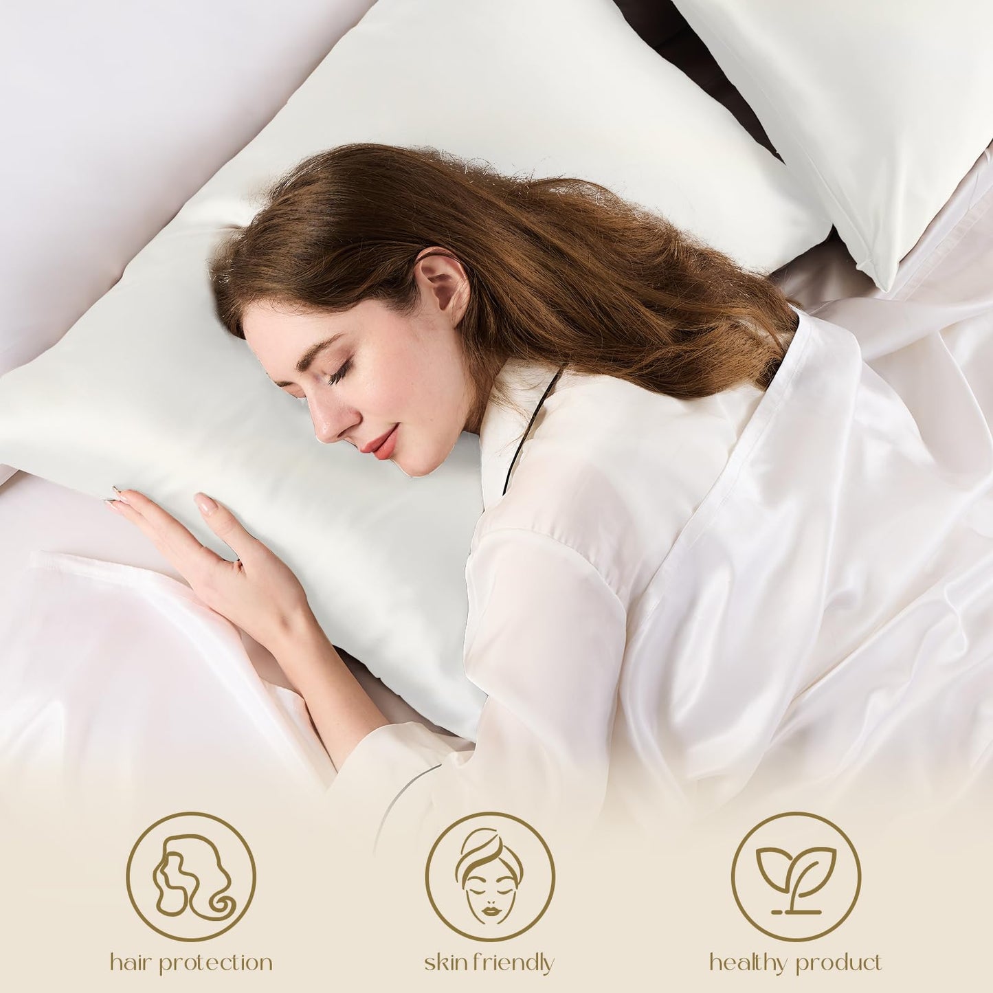 Zimasilk 100% Pure Mulberry Silk Pillowcase For Hair And Skin Health,Soft And Smooth,Both Sides Premium Grade 6A Silk,600 Thread