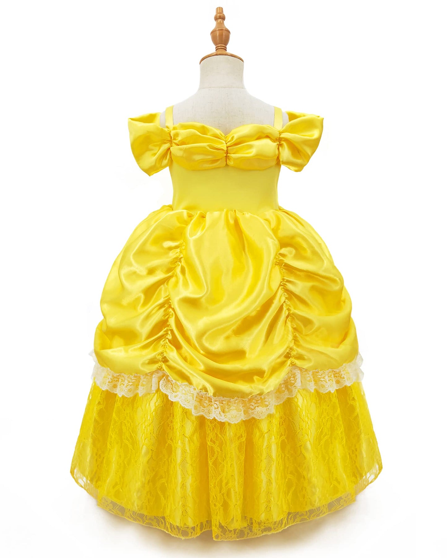 Tyhtym Princess Costumes Little Girls Dress Up Fancy Halloween Christmas Party (Yellow, 4-5T)