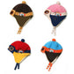 Kafeimali Baby Boys Girls Crochet Earflap Winter Warm Caps Beanie Pilot Aviator Cartoon Hats (Blue)