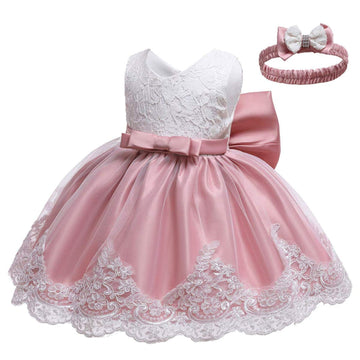 Nssmwttc Baby Girl Ball Gown Dress Infant Birthday Party Christmas New Year Dresses Toddler Christmas (Pink03,6M)
