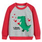 Tkria Boy Valentine'S Day Sweatshirt Dinosaur Love Steal Hearts Loving Toddler Outfits Baby Boy Long Sleeve Pullover 7 Years