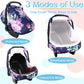 Baby Car Seat Cover, Purple Flower, Infant Carseat Canopy Girls, Summer Cozy Net Cover, Breathable Comfortable, Watercolor Flora