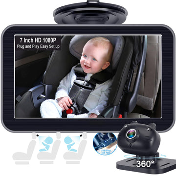 DoHonest Baby Car Camera 7-Inch: USB Plug-Play Easy Setup, 150° View