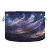 Canvas Storage Organizer Bin, Feathers Under The Stars (2) Storage Basket Laundry Hamper with Handle for Clothes Playroom Decor,