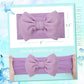 Lanmerry Big Bows Headbands For Baby Girls - Waffle Large Hair Accessories, Infant Toddler Headwrap 3 Pack Purple Ivory Light Bl