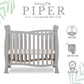 Dream On Me Violet 4-In-1 Convertible Mini Crib In Pebble Grey, Greenguard Gold Certified, Jpma Certified, 3 Position Mattress H