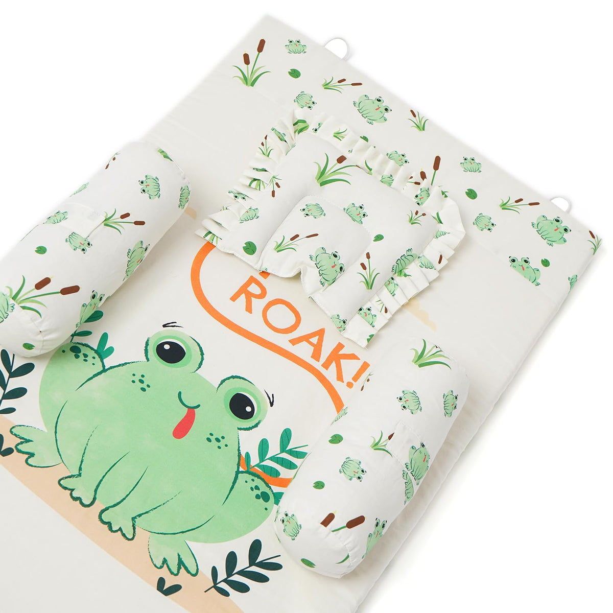 TIDY SLEEP Cotton Bedding Set for 0 to 12 Months (Frog)