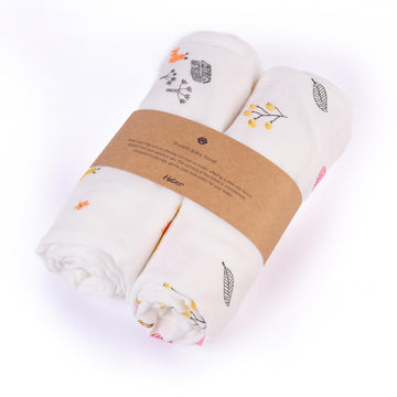 Haber Traditional Baby Muslin Bath Towel Organic Indian Cotton 4 Layer, Eco-Conscious & Safe Printed Muslin Cloth Towels (70X70C