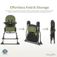 Dream On Me Snack and Stow Baby High Chair in Olive - Easy to Fold and Store, Portable Travel Chair With Removable and Three Pos