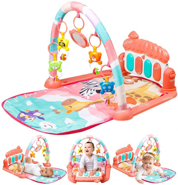 Zest 4 Toyz Musical Piano Baby Play Gym Mat Kids Activity Gym Mat With Music Lights Baby Crawling Mat For Newborn 0 To 3 6 9 12 
