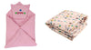CTMKIDS Baby Wrap with Cap for Kids 74x74 cm  Pink & Single Baby Wrap with Cap for Kids 74x74 cm  Blue