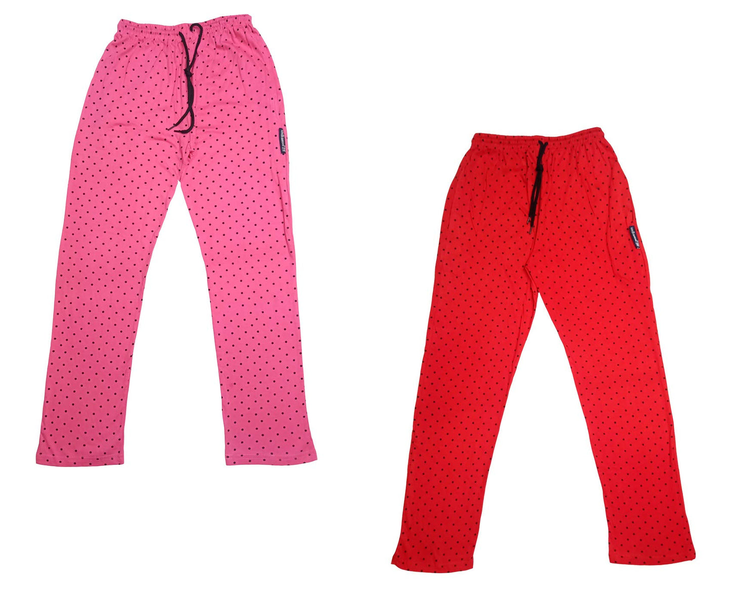 IndiWeaves Regular Fit Cotton Printed Girls Pyjamas Set Pink,Red