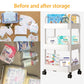 Baby Diaper Caddy, Plastic Movable Diaper Cart With Wheels Newborn Nursery Essentials Baby Diapers Organizer For Changing Table