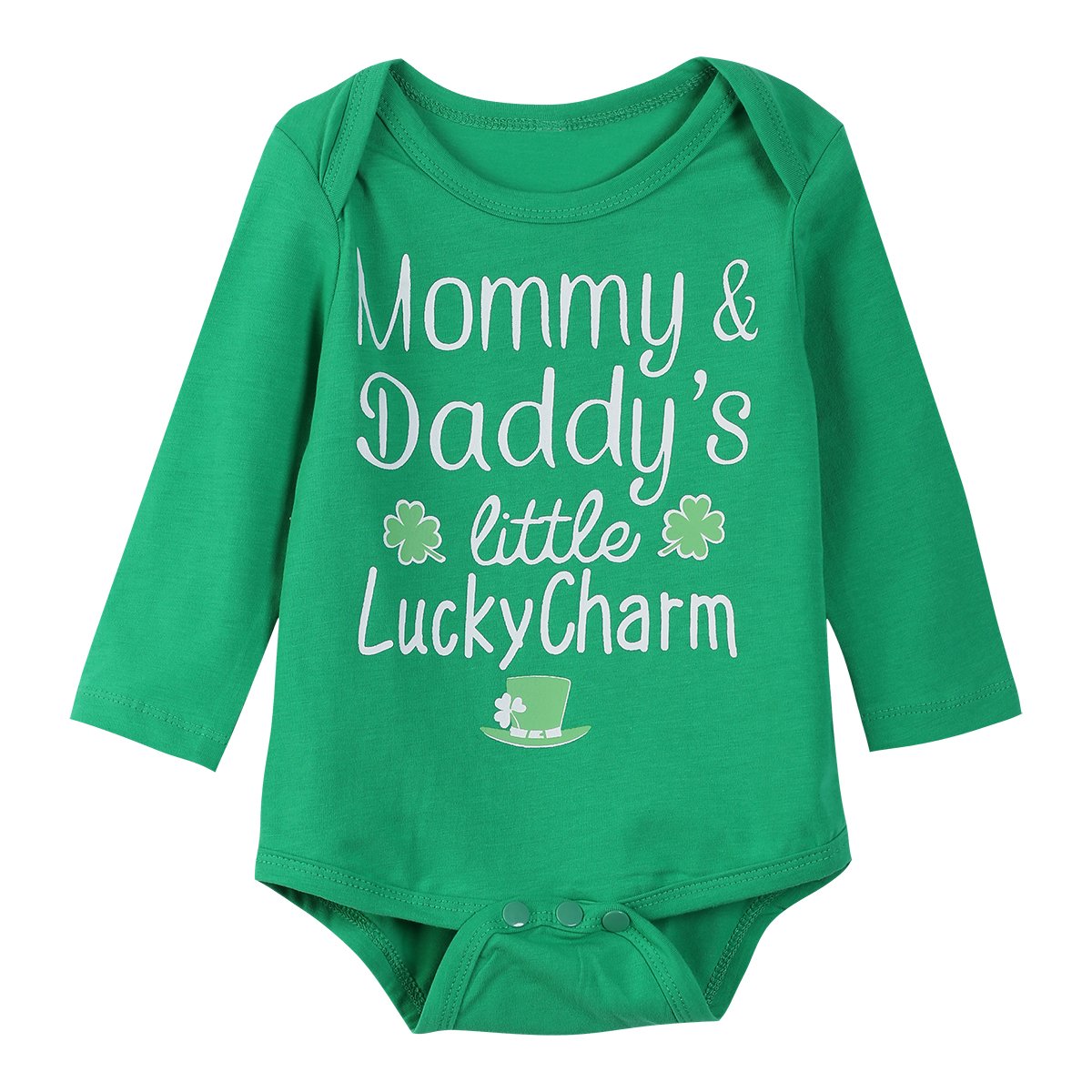 Bakjuno Baby Boys Girls Cute St Patrick'S Day Outfit Clover Pants With Hat (12-18 Months) Green