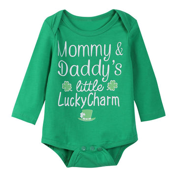 Bakjuno Baby Boys Girls Cute St Patrick'S Day Outfit Clover Pants With Hat (12-18 Months) Green