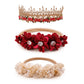 Bfnaagirl Baby Girl Floral Headband Nylon Flower Crown Elastic Hairband 3Pcs Hair Accessories Gift For Girls (9562)