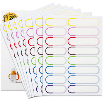 Baby Bottle Labels For Daycare, 128 Pcs Waterproof Name Labels For Kids Stuff School Supplies, Self Laminating, Dishwasher Safe,