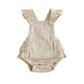 Thorn Tree Baby Girl Summer Clothes Newborn Outfit Ruffle Romper Infant Baby Dress Bow Headband Solid Cute Outfits Girls (Khaki,
