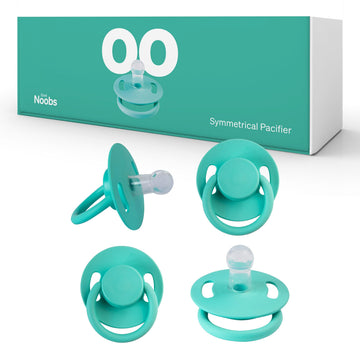 Symmetrical Pacifier By Lovenoobs, 4 Pack, Pacifiers 0-6 Months, Baby Starter Kit, Newborn Silicone Dummy, Orthodontic, Teething