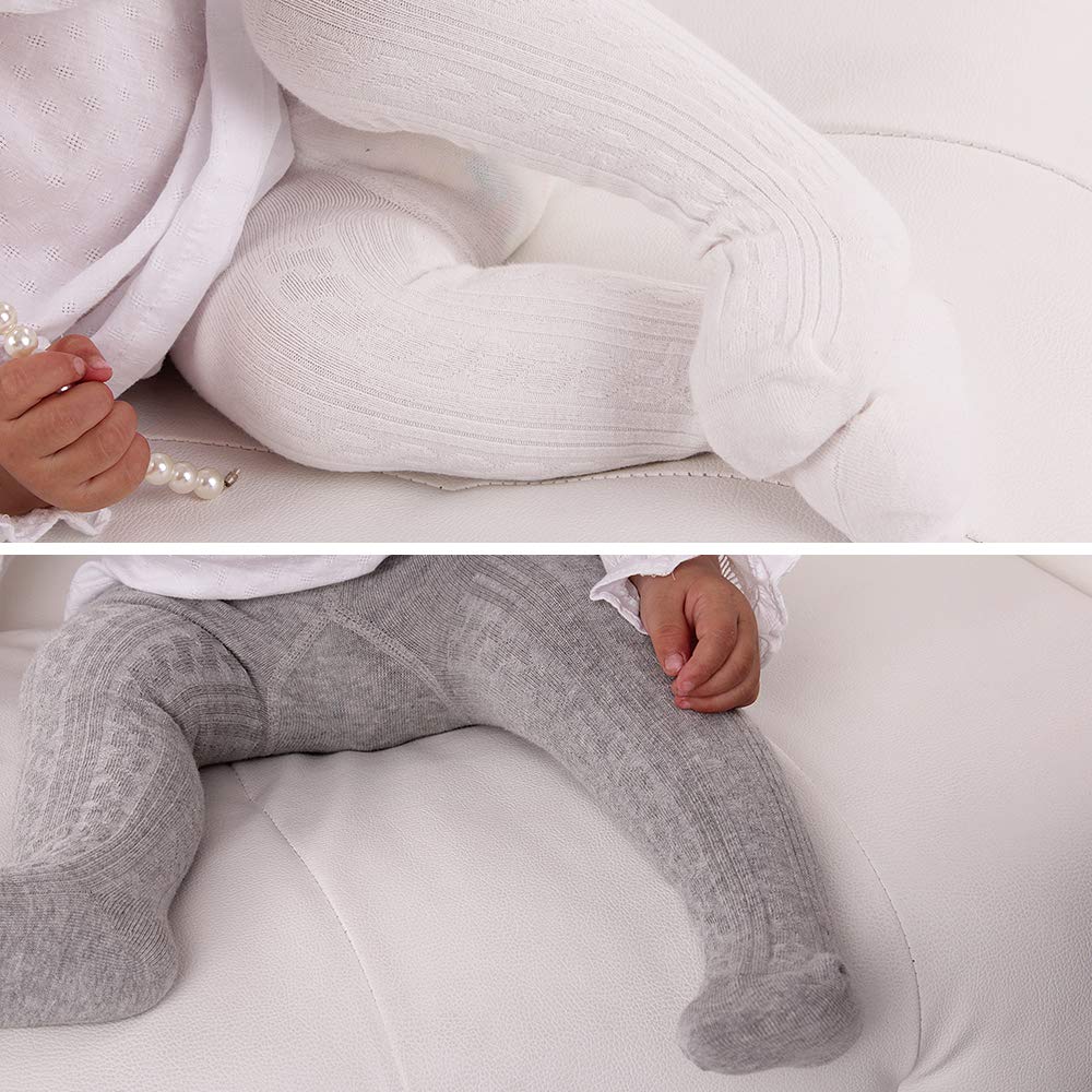 Zando Infant Soft Tights Toddler Seamless Leggings Tights For Baby Girls Winter Knit Warm Newborn Pants Stockings 1 Pack White X