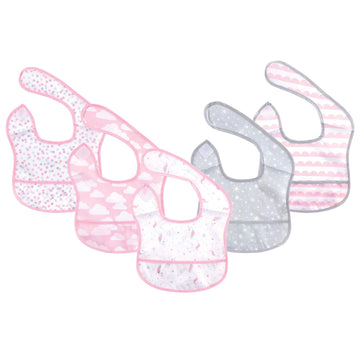 Hudson Baby Unisex Baby Waterproof Polyester Bibs, Magical Unicorn, Beginner