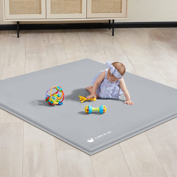 ANGELBLISS Baby Playpen Mat, Self-Inflating Play Mat for Babies and Toddlers, Roll Up & Waterproof Foam Crawling Mat for Floor, 