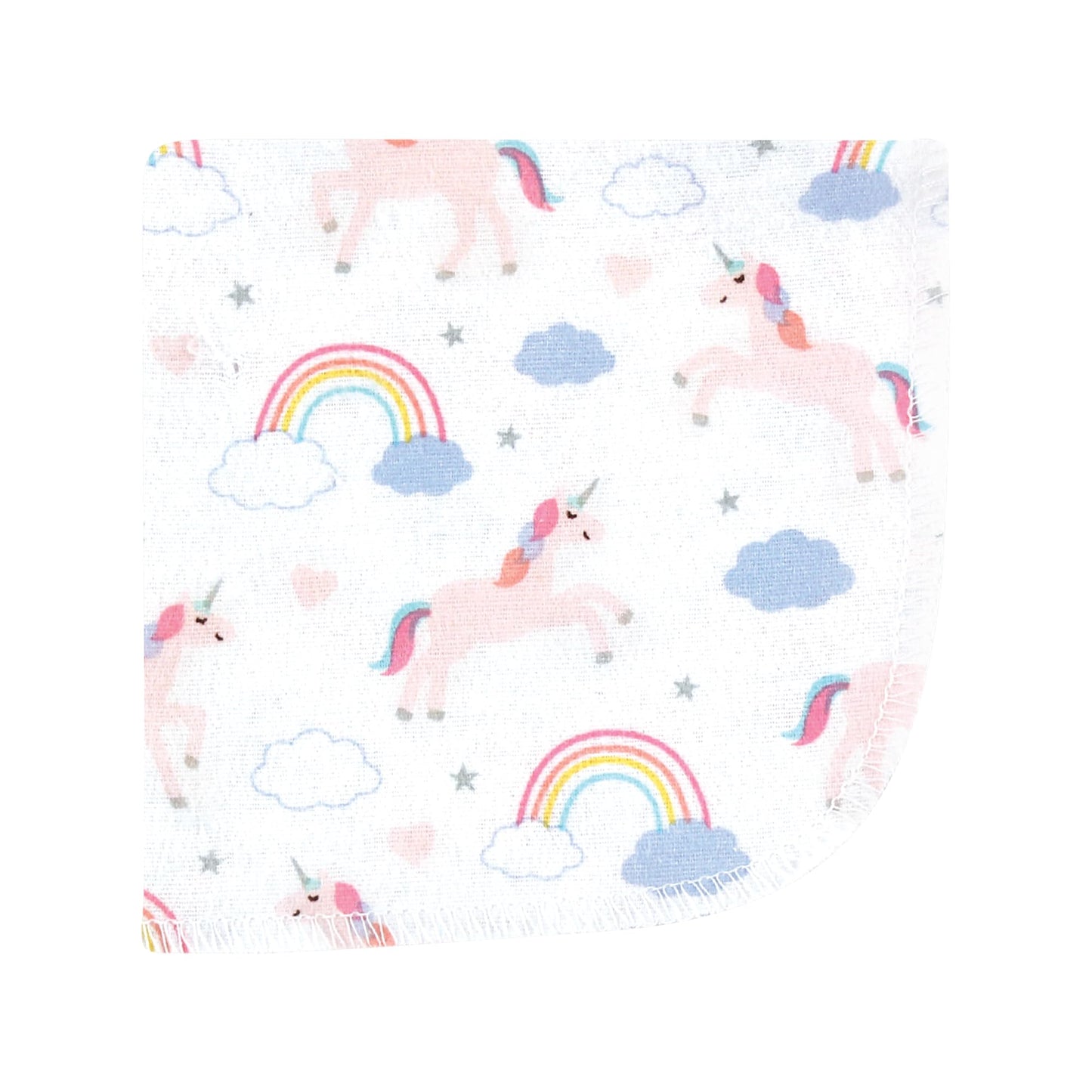 Hudson Baby Unisex Baby Flannel Cotton Washcloths, Unicorns Rainbows 12 Pack, One Size