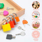 MIKNEKE Montessori Lock and Key Toy Set for Toddlers, Toy Keys Homeschool Preschool Learning Activities, Wooden Montessori Mater