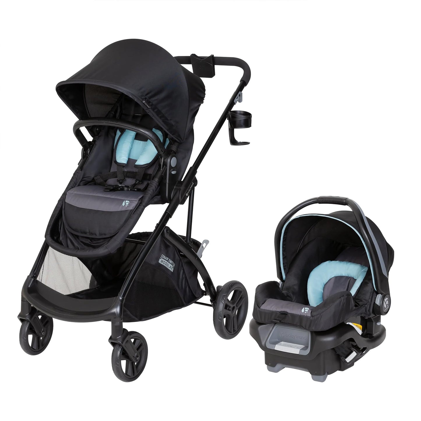 Baby Trend Sonar Switch 6-In-1 Modular Stroller Travel System With Ally 35 Infant Car Seat, Desert Blue