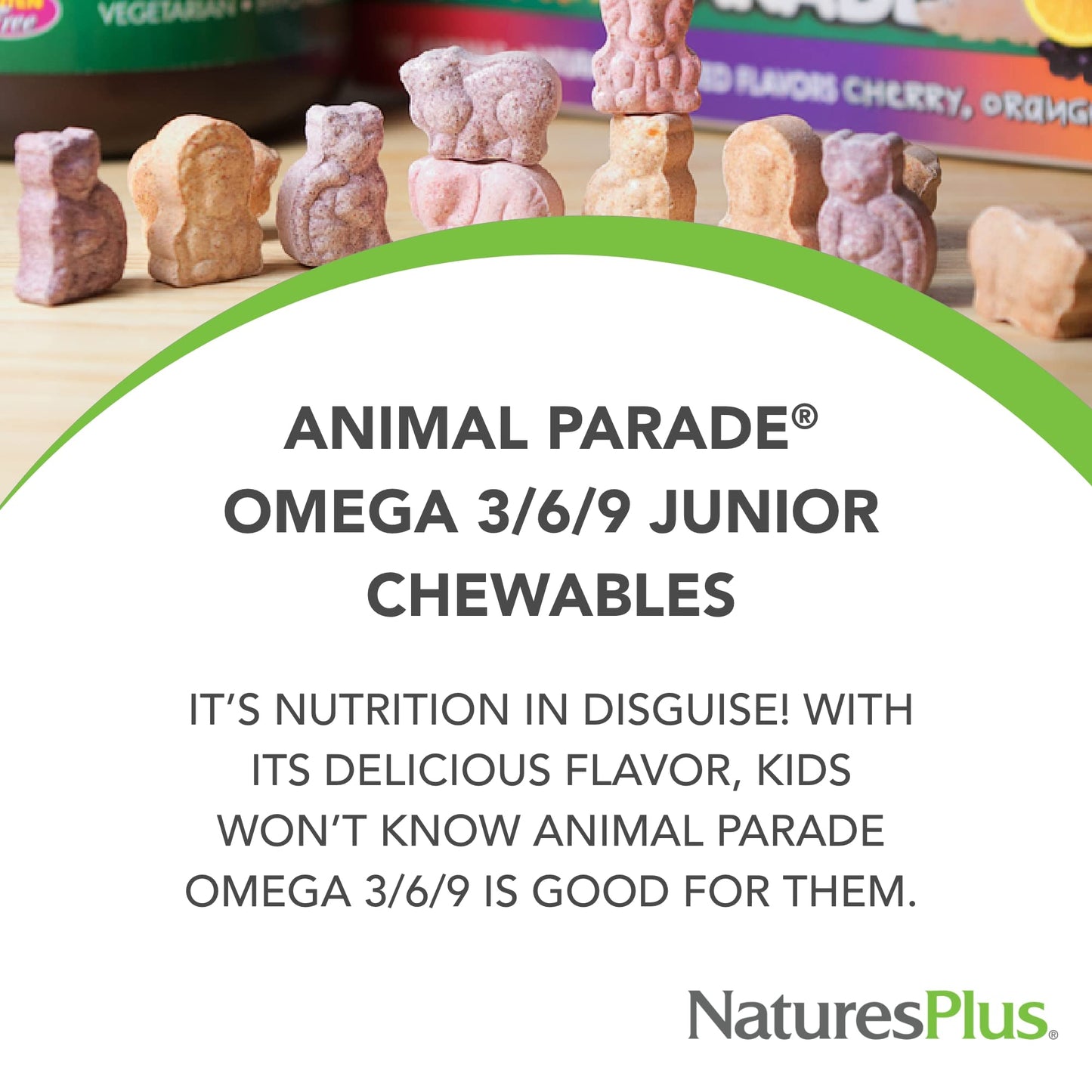 Natures Plus Animal Parade Omega 3/6/9 Junior, Lemon Flavor - 90 Softgels - Promotes Childrens Immune, Skin, Eye & Nervous Syste