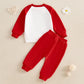 Baby Boy Fall Clothes Set Long Sleeve Letter Print Sweatshirt Pants Valentines Day Outfits 6 12 18 24 Months 2T (White, 12-18 Mo