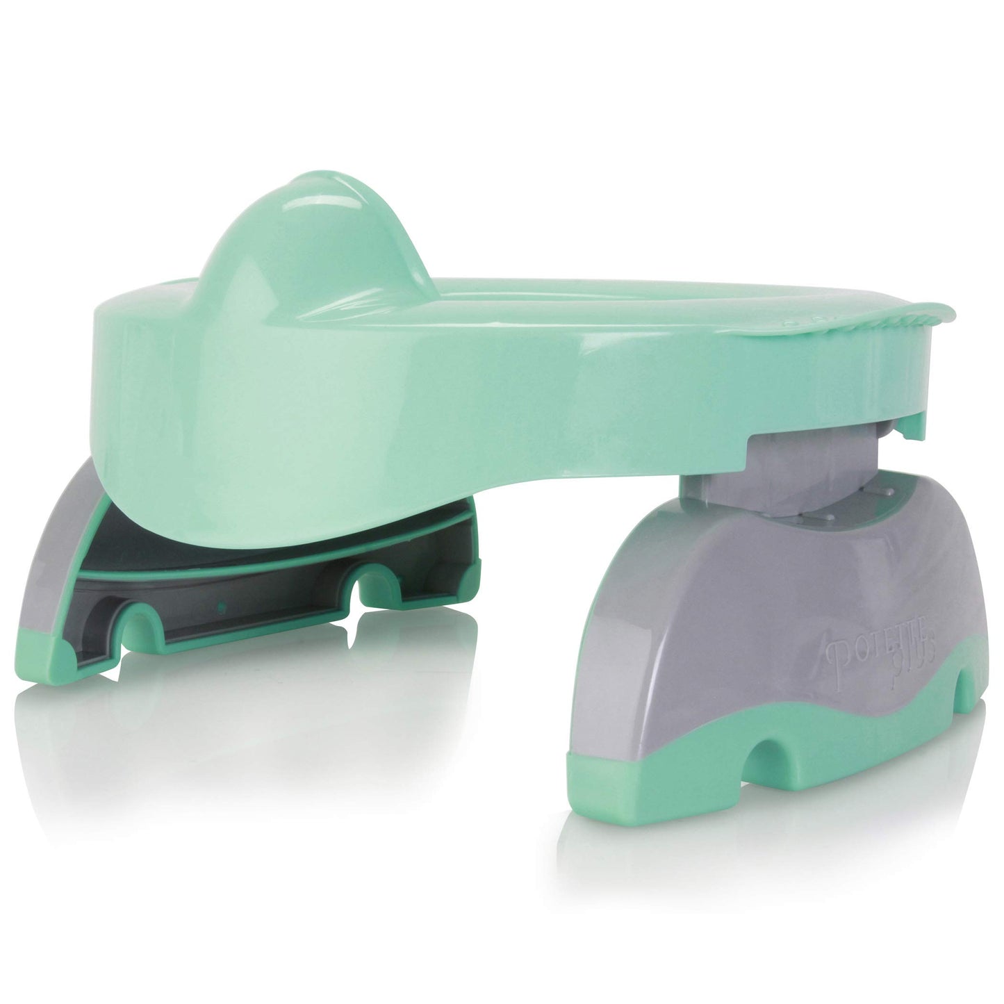 Kalencom Potette Plus Premium 2 In 1 Travel Potty And Toilet Seat Trainer Ring With Built In Pee Guard And Easy-Grip Handles (Te