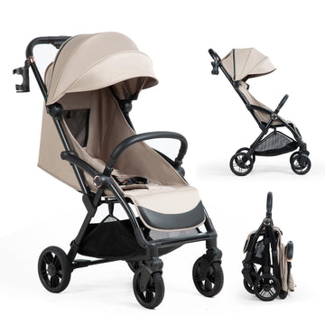 Baby Stroller with Adjustable Canopy, Reclining Seat, and Easy Fold for Travel, Lightweight & Compact Baby Stroller for Infants 