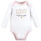 Hudson Baby Unisex Baby Cotton Long-Sleeve Bodysuits, Love At First Sight, 6-9 Months
