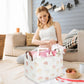 Fxocshe Rectangular Baby Laundry Basket,Mushroom Basket,Collapsible Waterproof Kids Toys Storage Baskets,Kids Gift Basket,Toy Bi