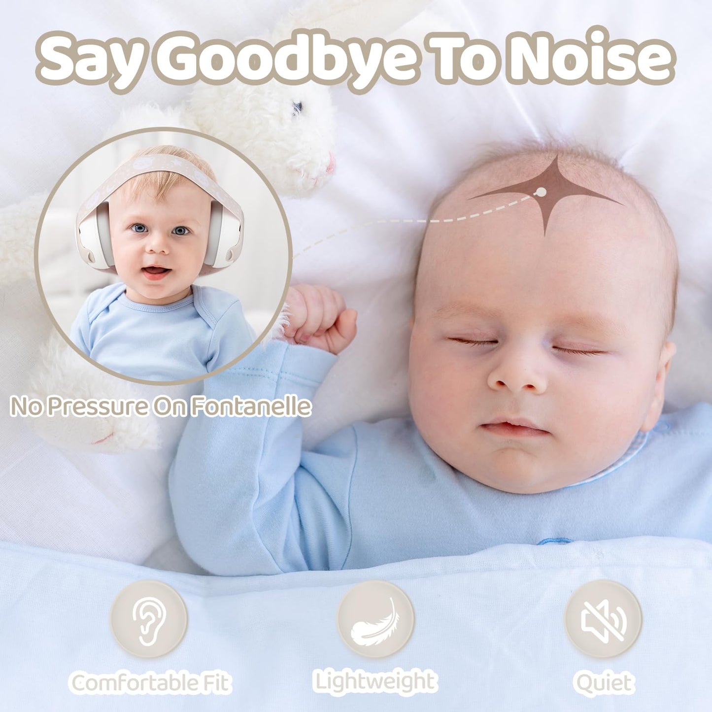 Yomauiyee Baby Headphones-Infant Ear Protection For Babies 0-36 Months, 25Db Nrr Baby Noise Cancelling Headphones With Little Be