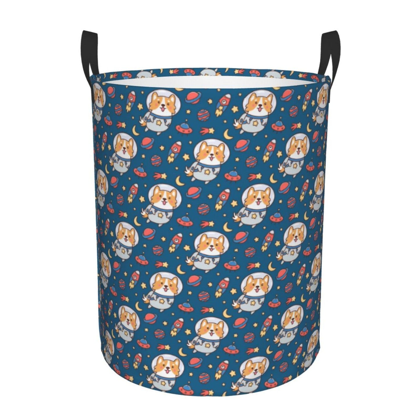 Pevtufa Astronaut Corgi Dog Foldable Laundry Basket Organizer,Fabric Clothes Toy Storage Basket Nursery Hamper Storage Bin For H