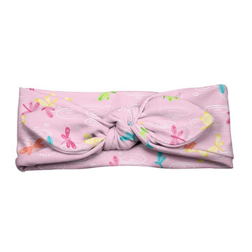 Green Sprouts Baby Girls Swim & Sun Headband, Light Pink Dragonfly Pond, 3mo+