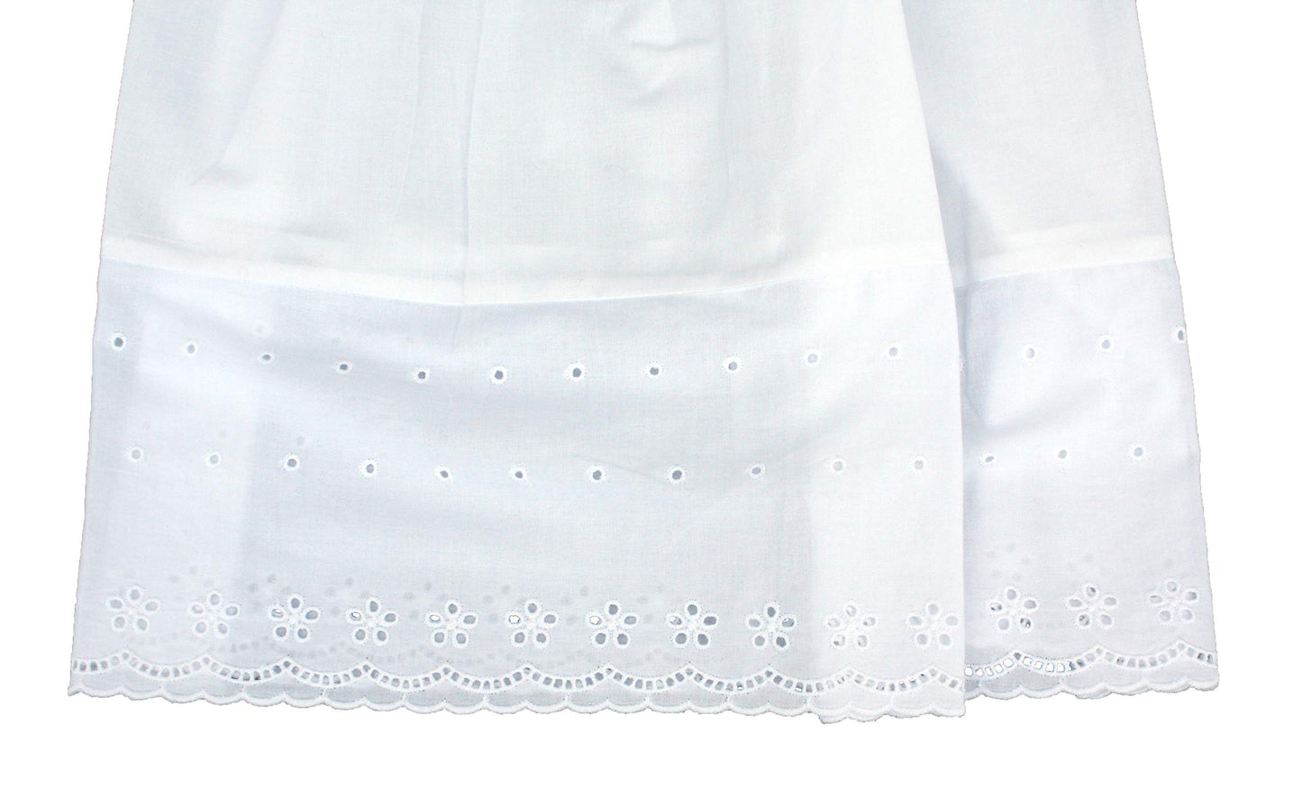 White Cotton Christening Baptism Gown With Lace Border With Bonnet - 24 Month