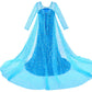 Luxury Princess Dress Costumes With Shining Long Cape Girls Birthday Party 7-8 Years